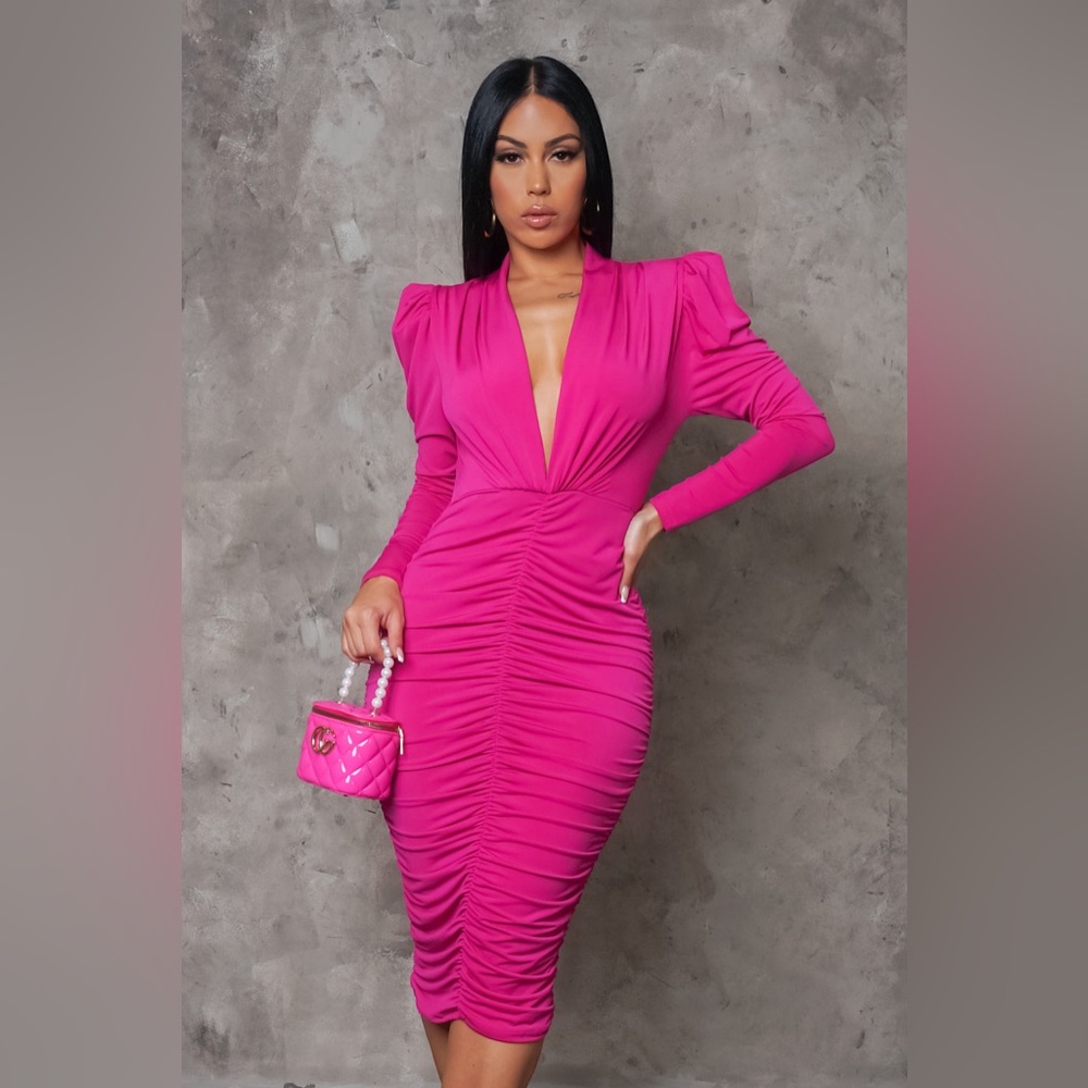 Fuchsia midi dress